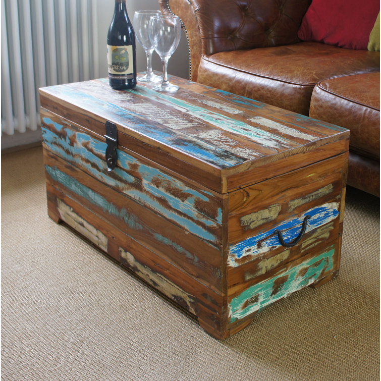 World Menagerie Sanjay Old Painted Teak Trunk & Reviews Wayfair.co.uk